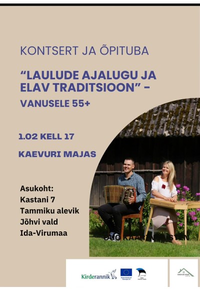 Laulude ajalugu ja elav traditsioon – õpituba ja kontsert // Duo Kaarin Aamer ja Sten Aamer