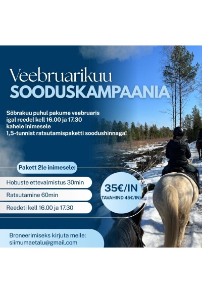 Kahekesi sadulas – veebruarikuu eripakkumine