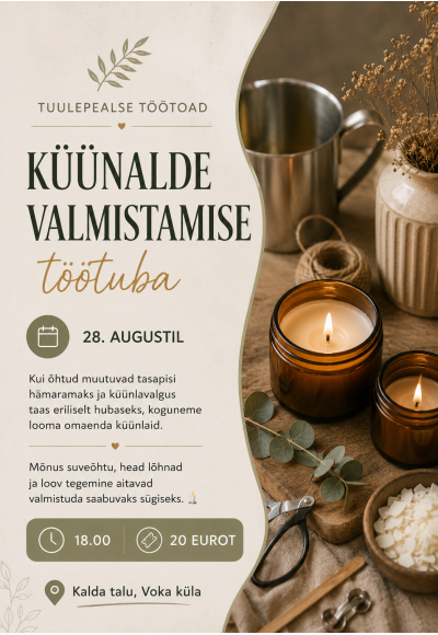 Tuulepealse töötoad - küünalde valmistamine