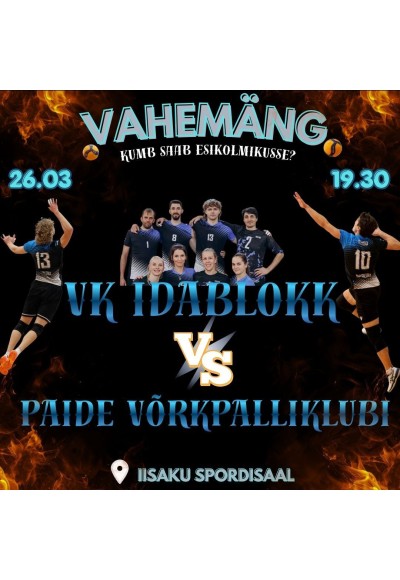 Võrkpalli rahvaliiga - sega II vahemäng: VK Idablokk vs Paide Võrkpalliklubi