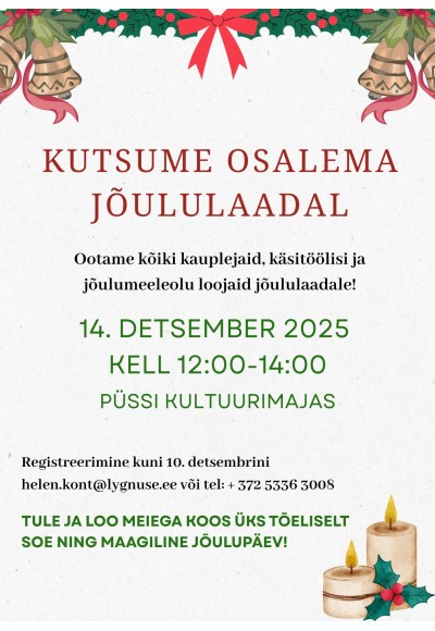 Jõululaat Püssi Kultuurimajas
