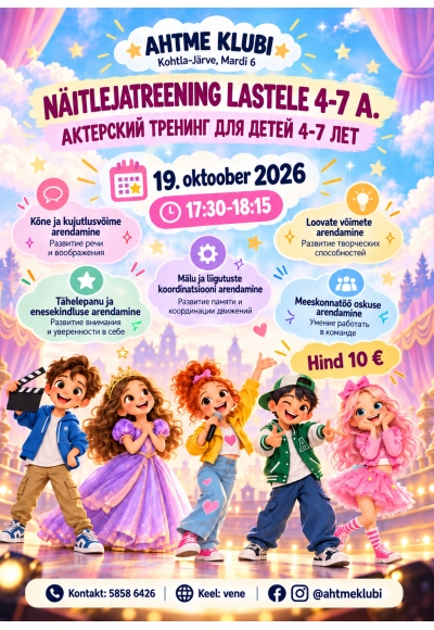 Näitlemistreening 4–7-aastastele lastele