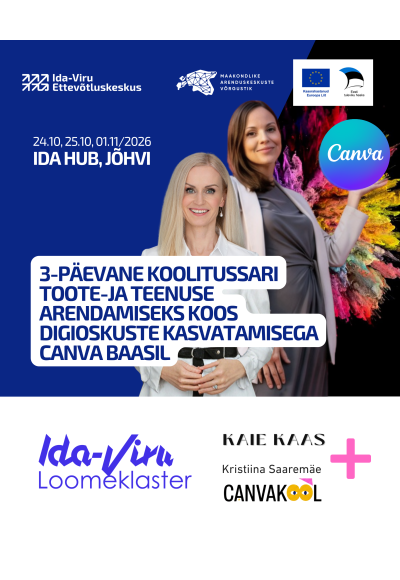 3-Päevane koolitussari toote-ja teenuse arendamiseks koos digioskuste kasvatamisega Canva baasil