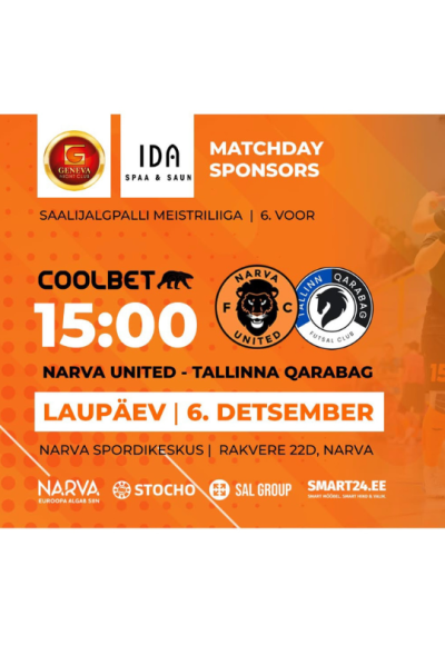 FUTSAL. CHAMPIONSHIP: Narva United x Qarabag Tallinn