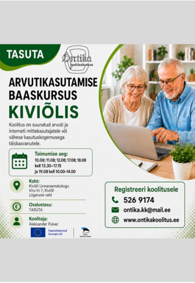 Arvutikasutamise baaskursus Kiviõlis