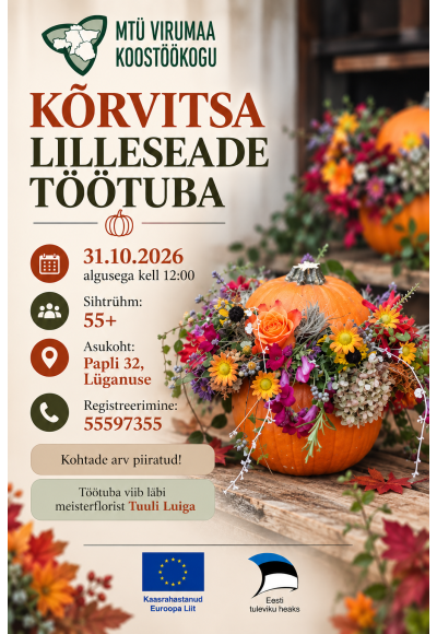 Kõrvitsa lilleseade töötuba