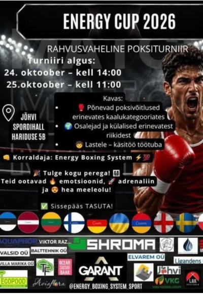 ENERGY CUP 2026 – RAHVUSVAHELINE POKSITURNIIR JÕHVIS!