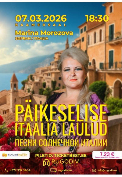 "Päikeselise Itaalia laulud". Esineb Marina Morozova (sopran)