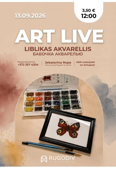 Art Live. Liblikas akvarellis!