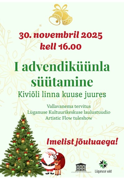 I advendiküünla süütamine Kiviõli linna kuuse juures