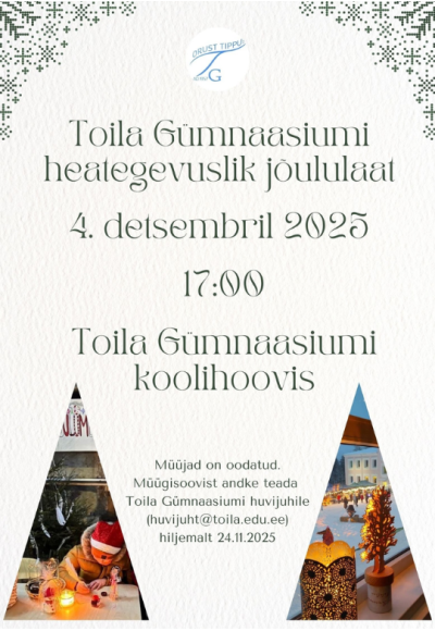 Toila Gümnaasiumi heategevuslik jõululaat