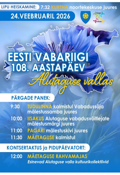 Eesti Vabariigi 108. aastapäeva tähistamine Alutaguse vallas