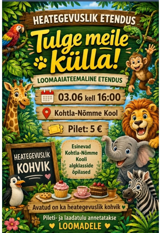 Jõhvi valla päevad 2026 • 3.06 Loomaaiateemaline heategevuslik etendus "Tulge meile külla"