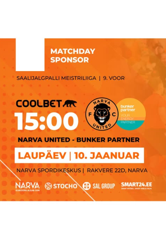 ФУТЗАЛ. ЛИГА ЧЕМПИОНОВ: Нарва Юнайтед x Bunker Partner
