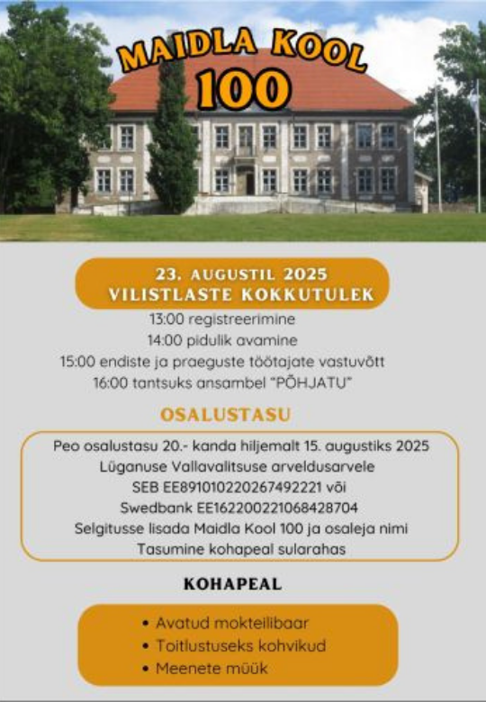 Maidla Kooli juubelipidu, vilistlaste kokkutulek