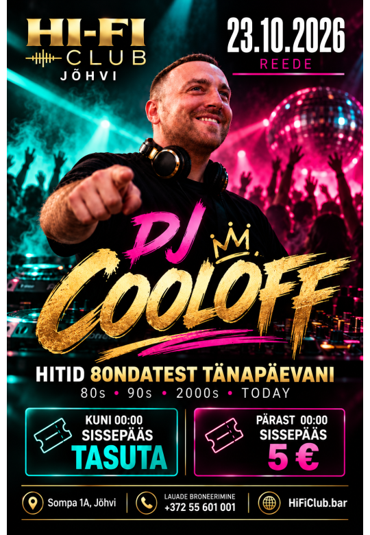 DJ Cooloff в HI-FI Club — пятница в ритме хитов
