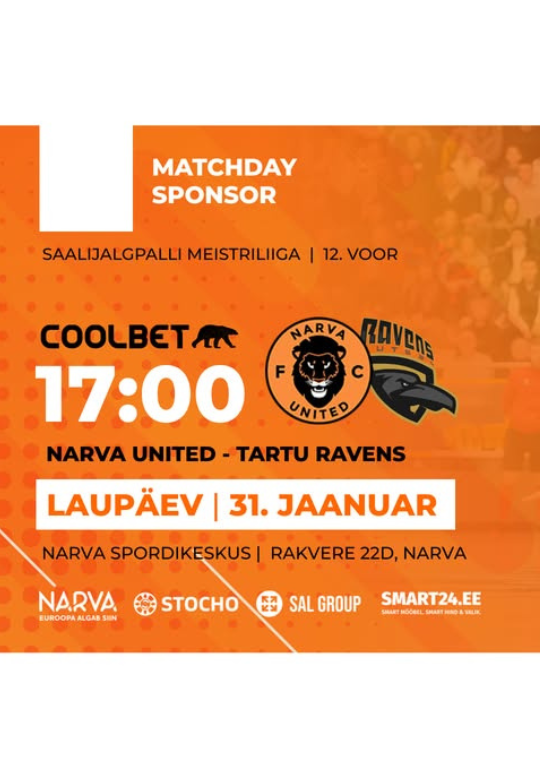 FUTSAL. MEISTRILIIGA: Narva United x Tartu Ravens Futsal