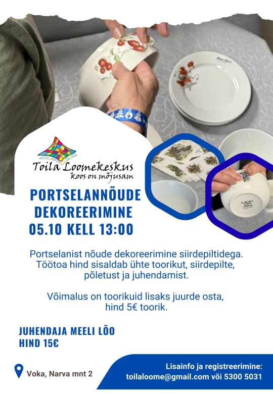 Decorating porcelain jaws at the Toila Creative Center