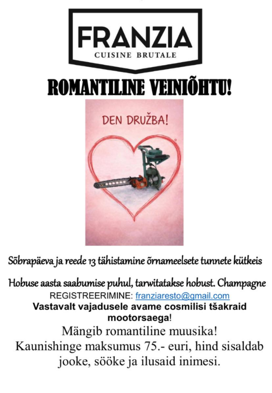💔Romantiline veiniõhtu Franzias