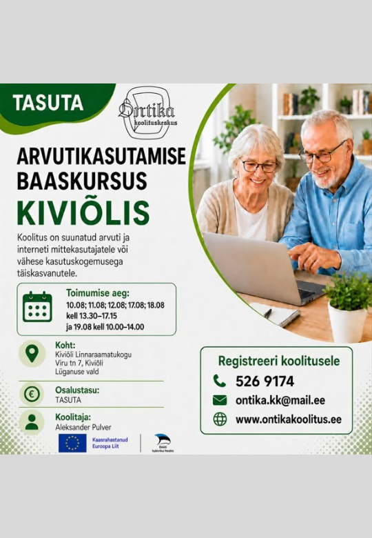 Arvutikasutamise baaskursus Kiviõlis