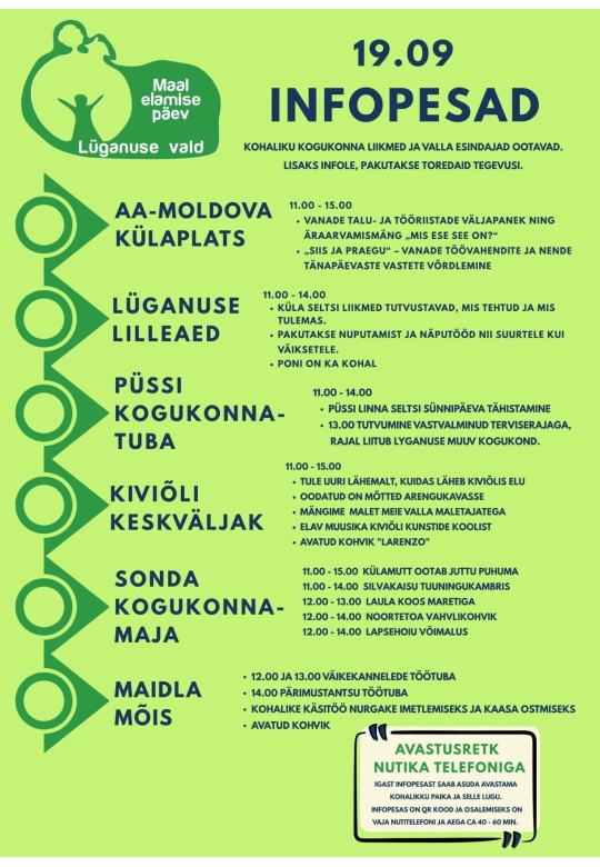 Maal elamise päeva infopesad
