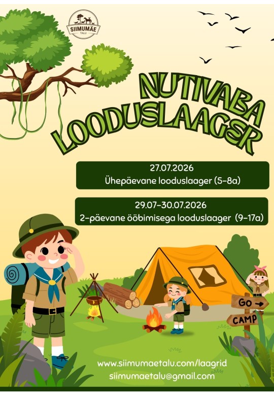 Laste nutivaba looduslaager Siimumäe talus