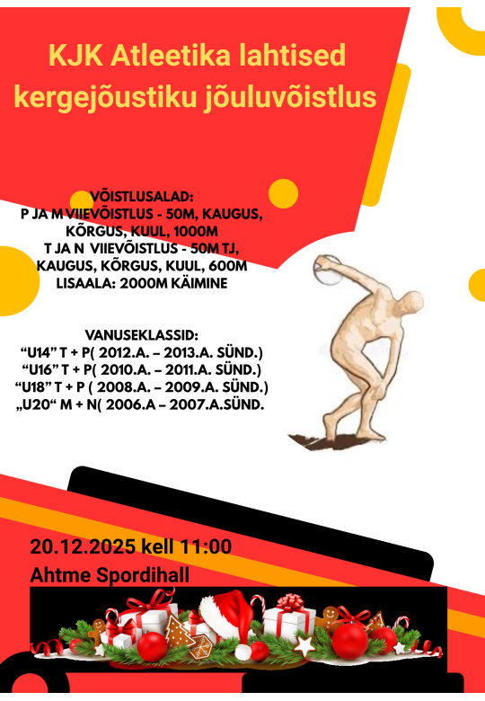 KJK Atleetika lahtised kergejõustiku jõuluvõistlused
