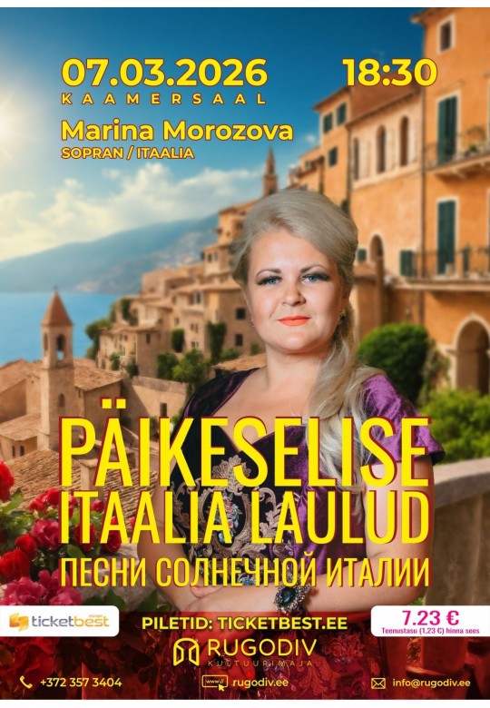 "Päikeselise Itaalia laulud". Esineb Marina Morozova (sopran)