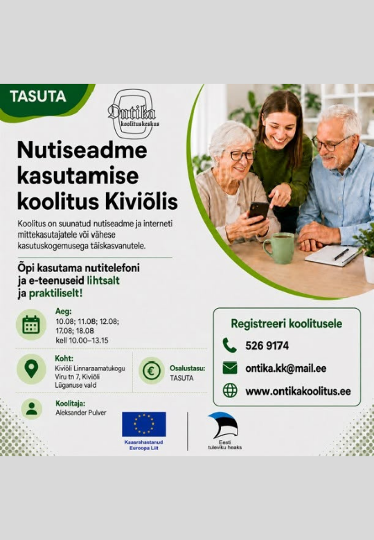 Nutiseadme kasutamise koolitus Kiviõlis
