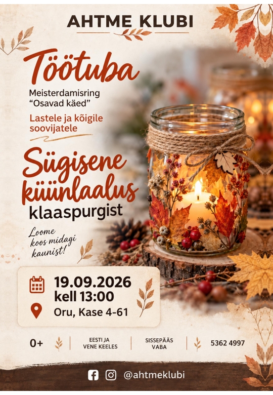 Loovtöötuba „Sügisene küünlaalus klaaspurgist“