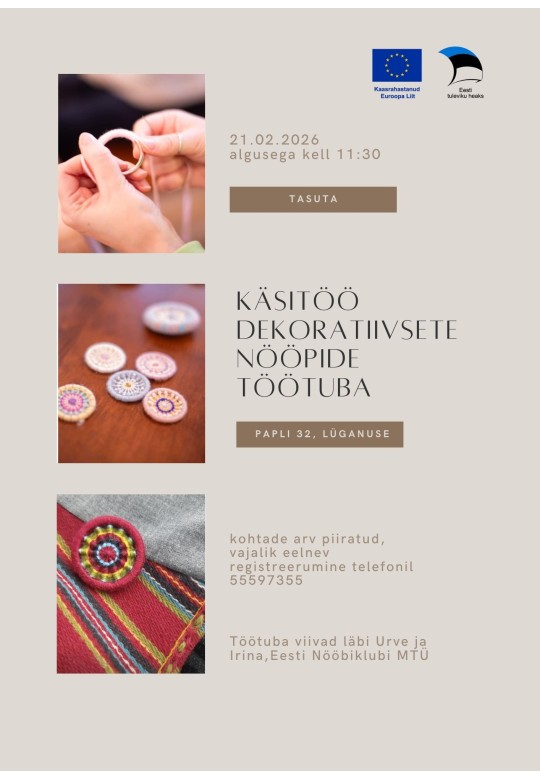 Käsitöö dekoratiivsete nööpide töötuba