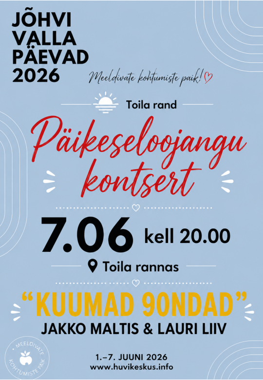 Jõhvi municipality days 2026 • 7.06 Sunset concert "Hot 90s"